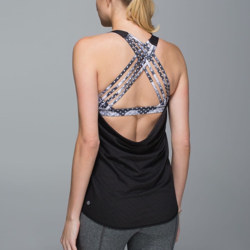 Lululemon Wild Tank Black/Dottie Dream Rose Neutral Blush Black Size 6